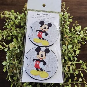 Mickey Mouse Car Coaster Set - Red and Yellow